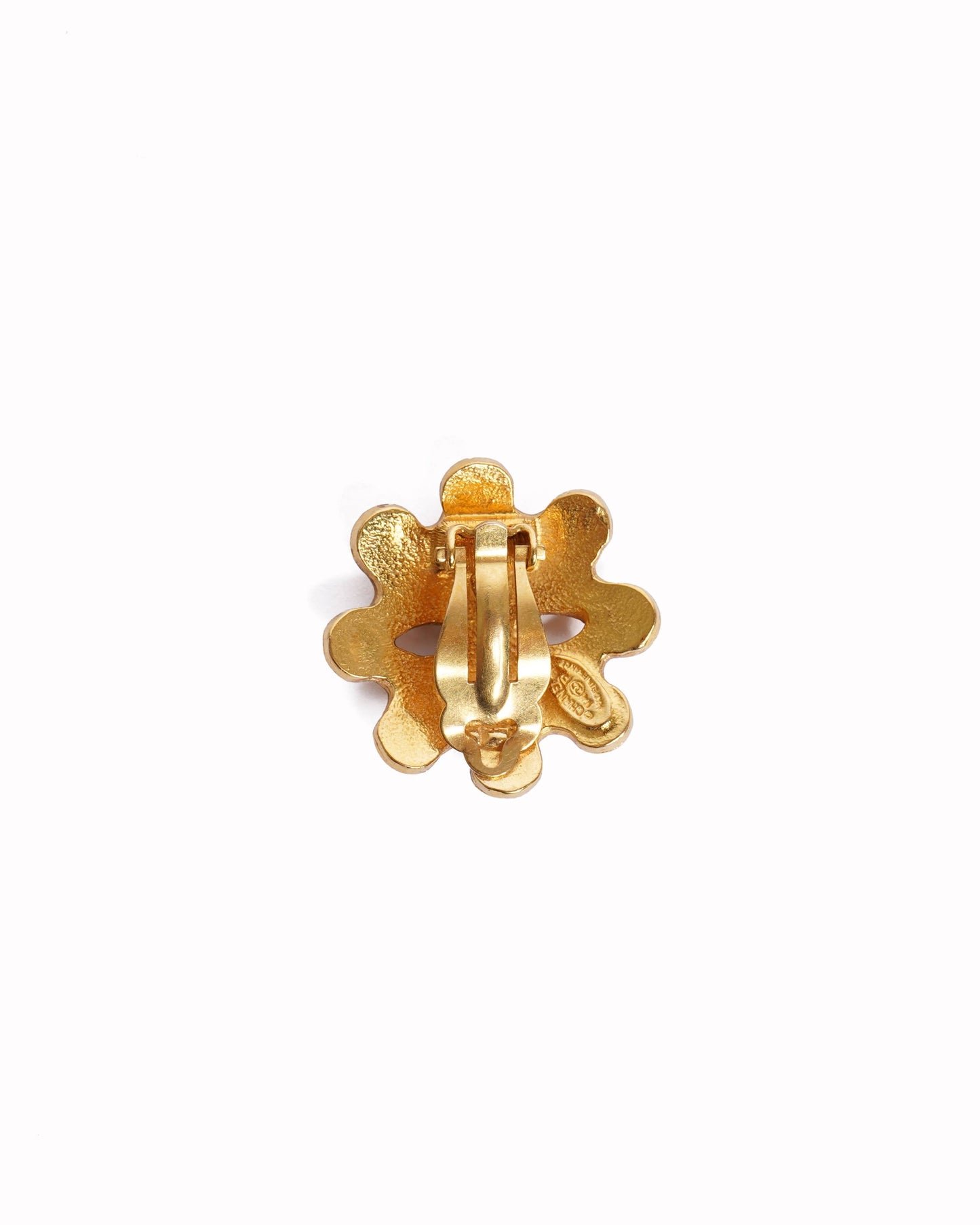 Chanel 1991 Gold Plated CC Earring  Made In France