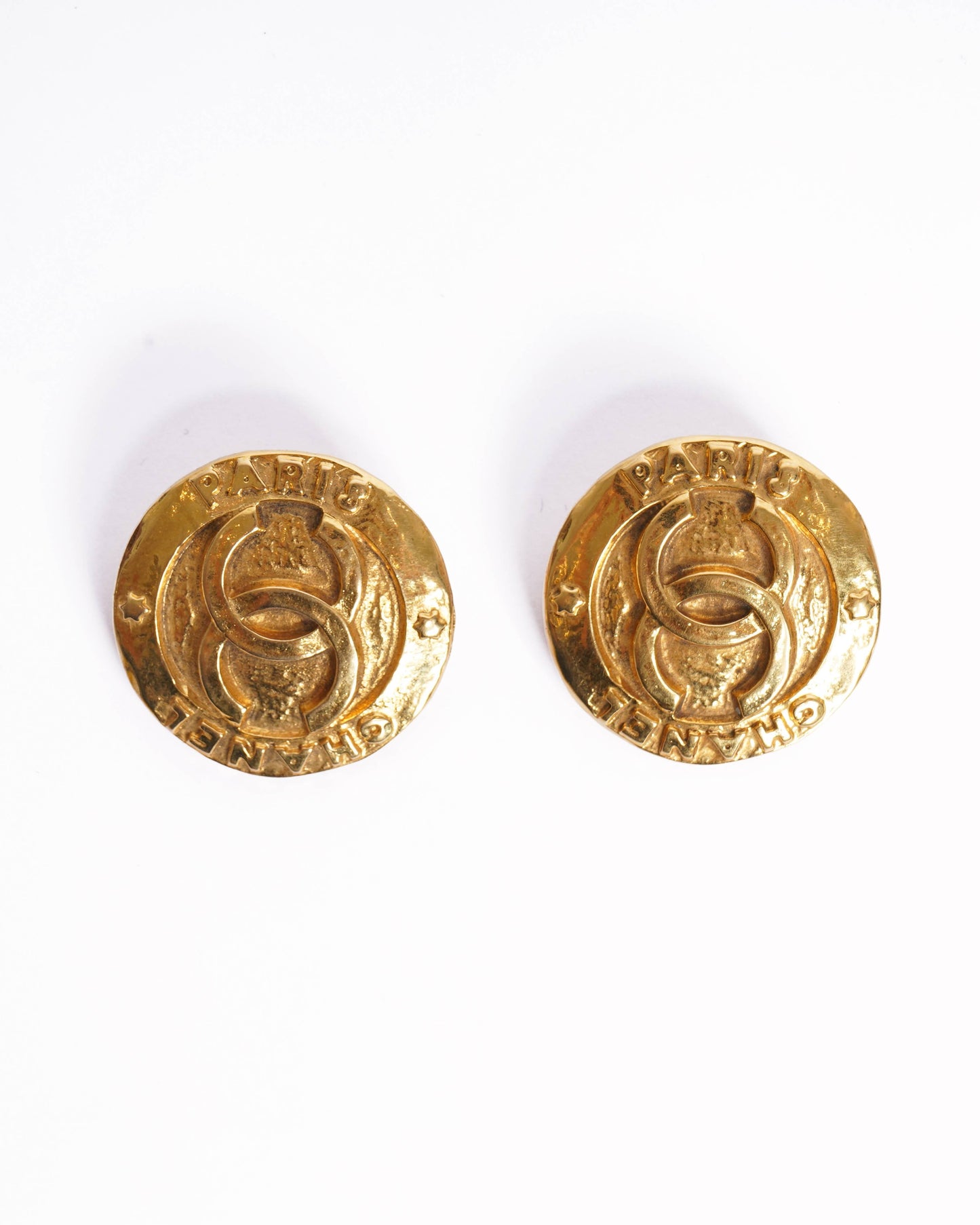 Chanel 1990's Gold Plated Earrings Made In France