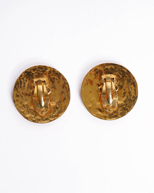 Chanel 1990's Gold Plated Earrings Made In France