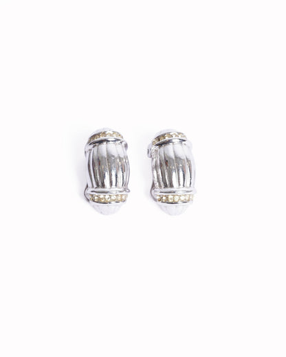Dior Silver Tone Earrings Made In Germany
