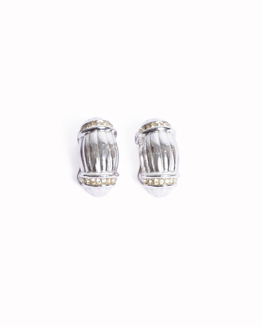 Dior Silver Tone Earrings Made In Germany
