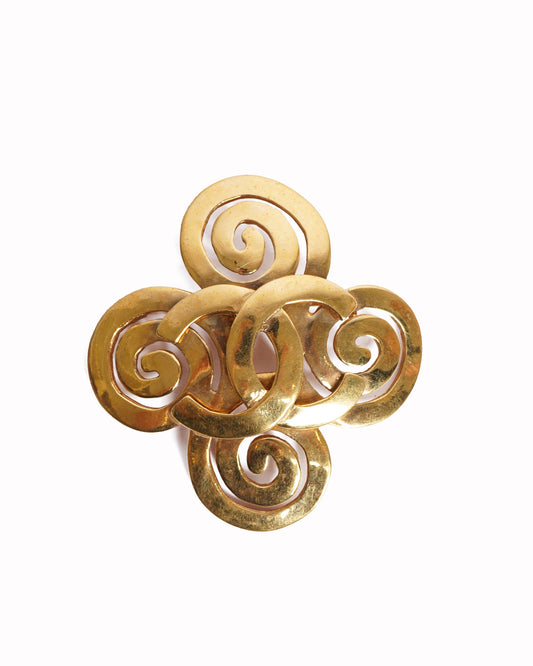 Chanel 1995 Gold-Plated Brooch made in France