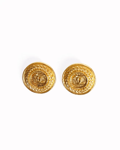 Chanel 1980s Gold-Plated Earrings made in france