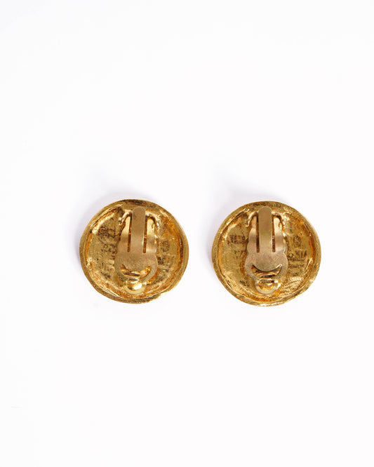 Chanel 1980s Gold-Plated Earrings made in france