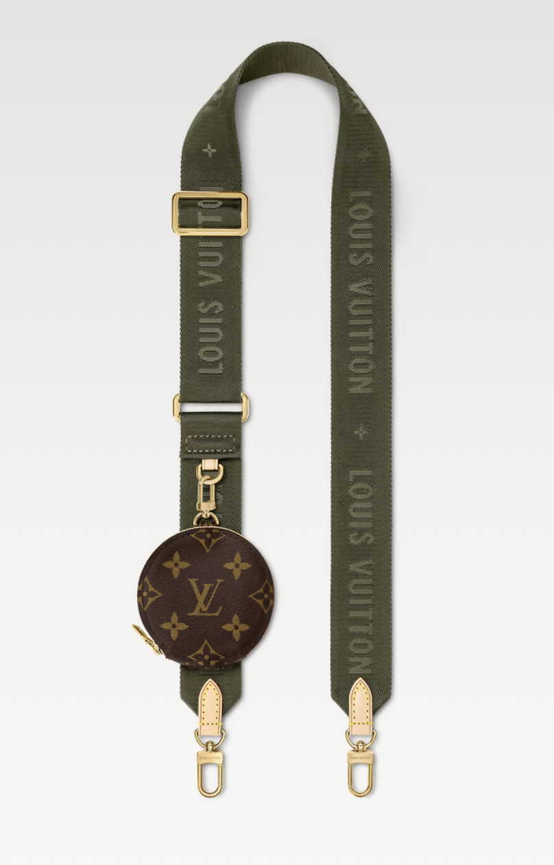 Louis Vuitton Jacquard Strap with Round Coin Purse – Khaki Green - FULL SET