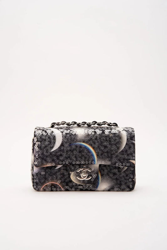 2017 Chanel Canvas And Sequin Space Flap Bag