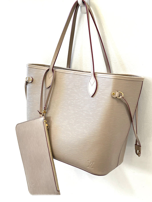 LU VI -  EPI LEATHER NEVERFULL MM TOTE BAG GALET