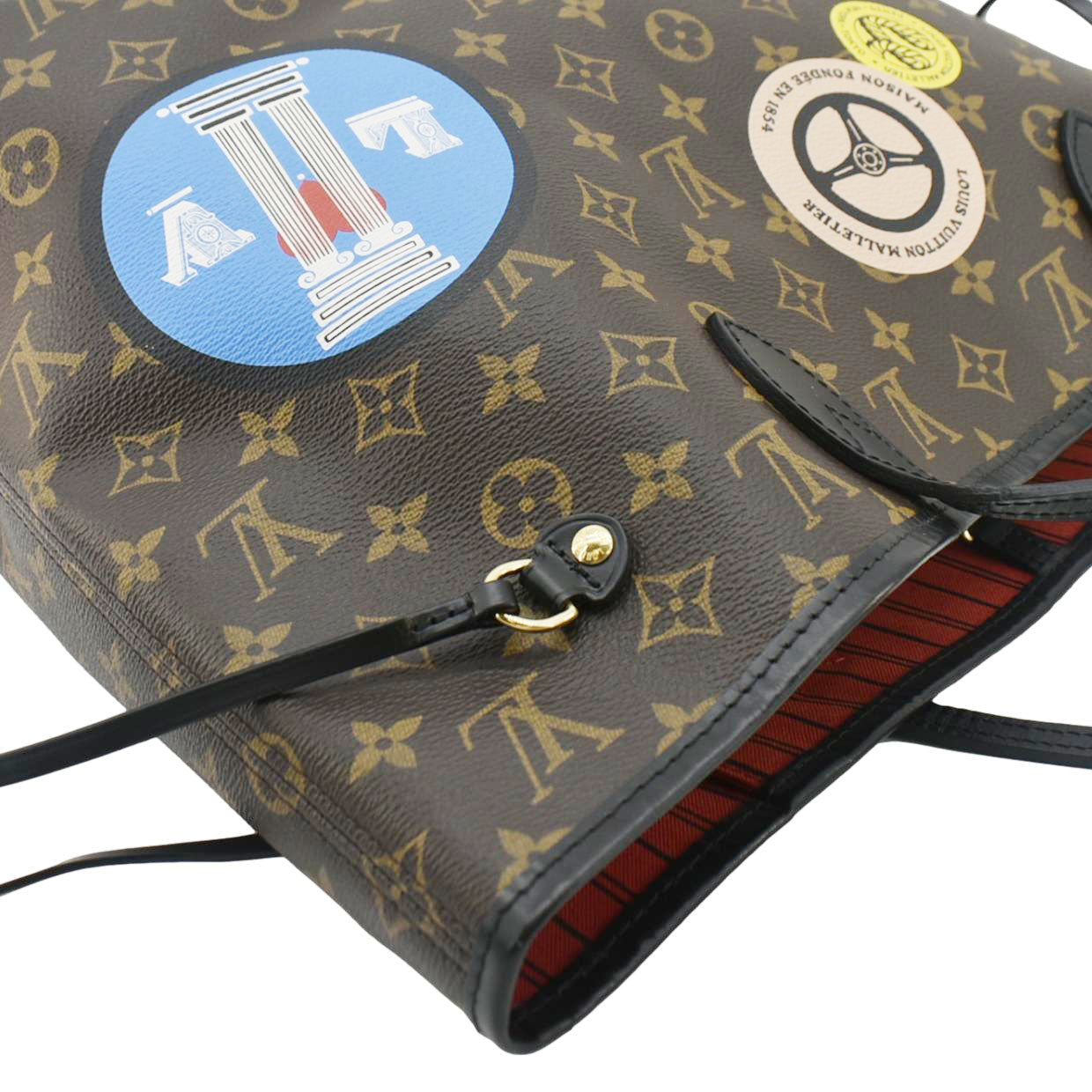 LOUIS VUITTON World Tour Neverfull MM Monogram Canvas Tote Shoulder Bag Brown