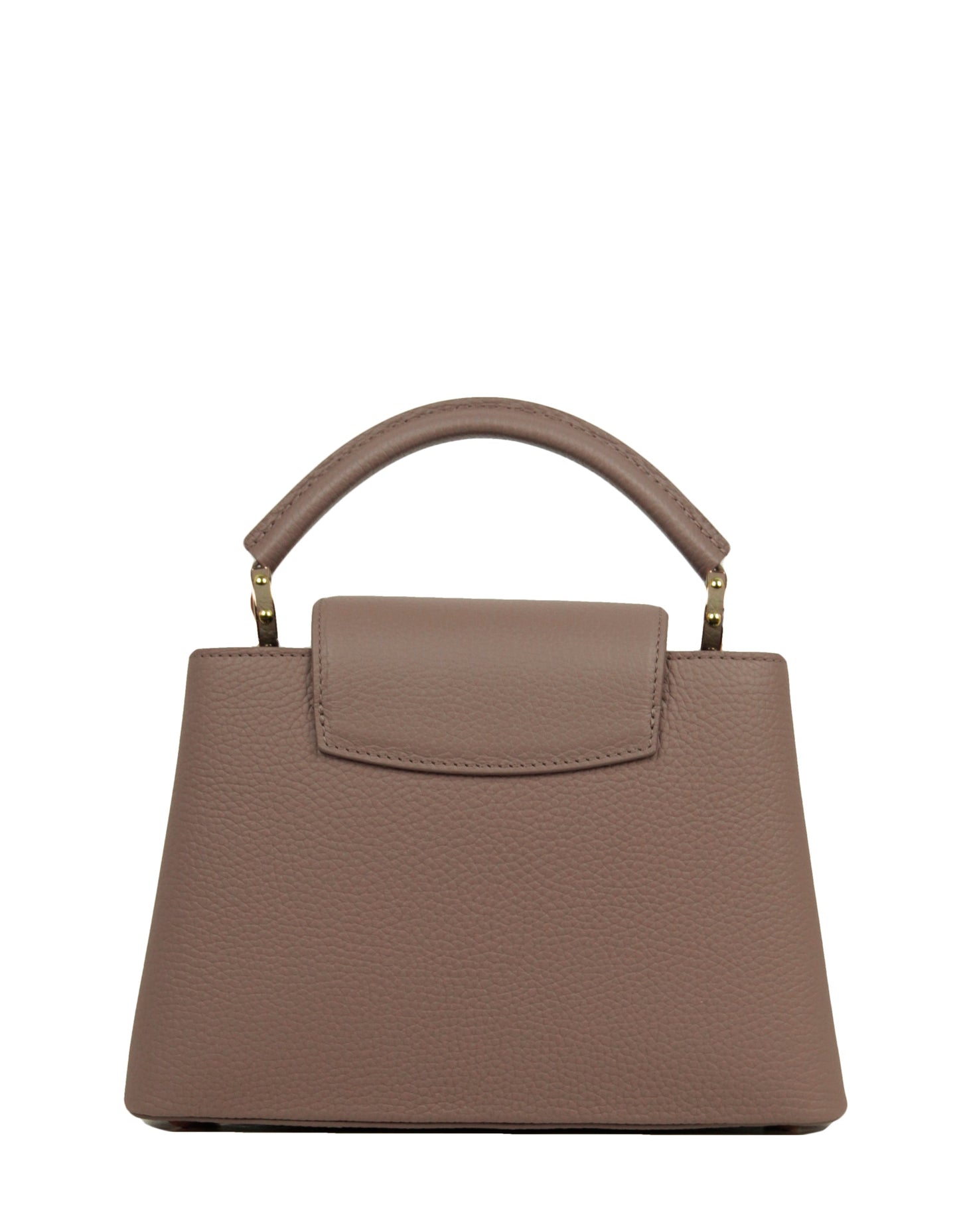 Louis Vuitton NEW Taupe Grey Leather Tortoise Capucines BB Bag