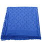 Louis Vuitton Electric Blue Monogram Classic Wool Silk Shawl