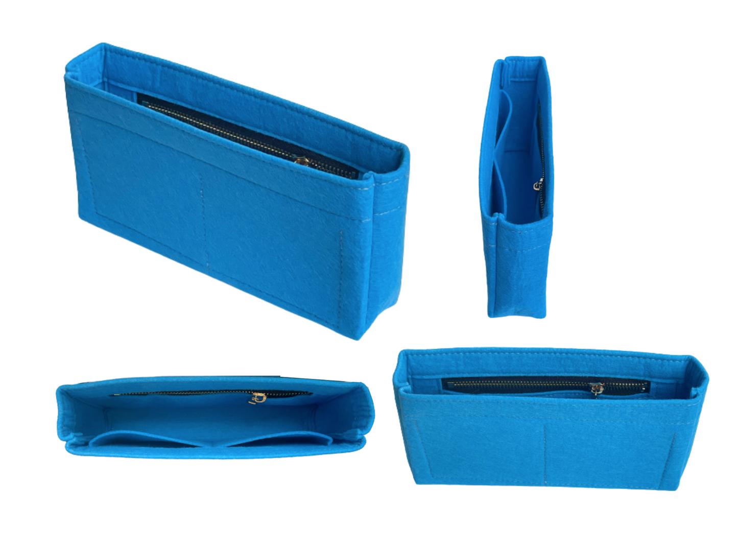 [19 Maxi Handbag Organizer] Felt Purse Insert (Slim with Zipper), Customized Bag Organizer, Liner Protector