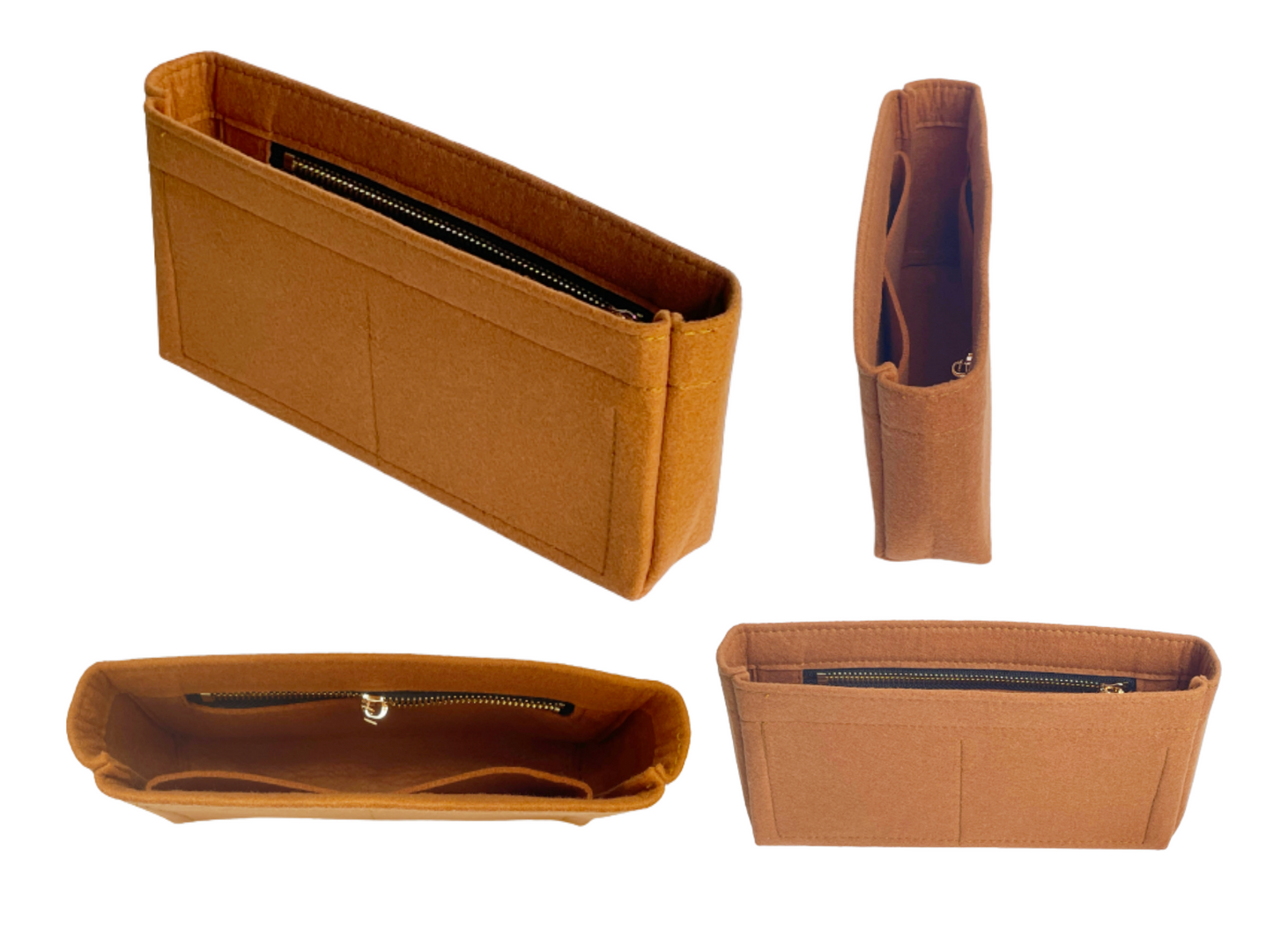 Organizer for [KATE MEDIUM CHAIN BAG] Felt Purse Insert (Slim with Zipper), Bag Organizer Liner Protector