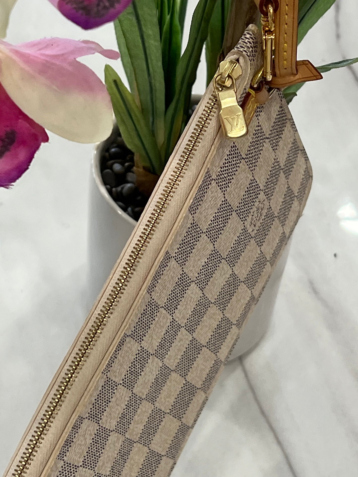 LU VI -  DAMIER AZUR NEVERFULL MM GM POCHETTE