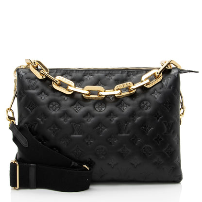 Louis Vuitton Monogram Embossed Lambskin Coussin MM Shoulder Bag