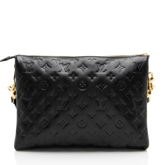 Louis Vuitton Monogram Embossed Lambskin Coussin MM Shoulder Bag