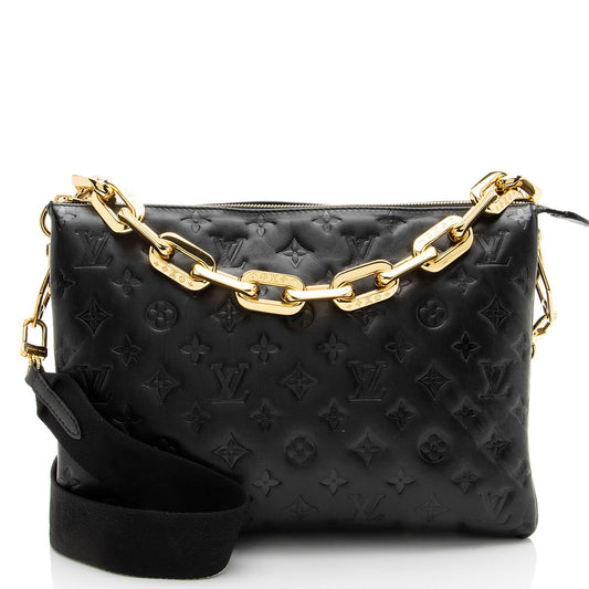 Louis Vuitton Monogram Embossed Lambskin Coussin MM Shoulder Bag