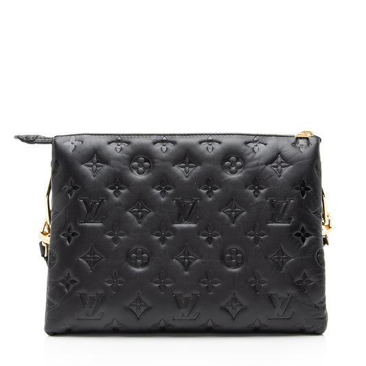 Louis Vuitton Monogram Embossed Lambskin Coussin PM Shoulder Bag (SHF-23655)
