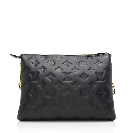 Louis Vuitton Monogram Embossed Lambskin Coussin PM Shoulder Bag (SHF-4qrMA6)