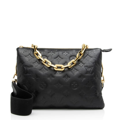 Louis Vuitton Monogram Embossed Lambskin Coussin PM Shoulder Bag (SHF-4qrMA6)