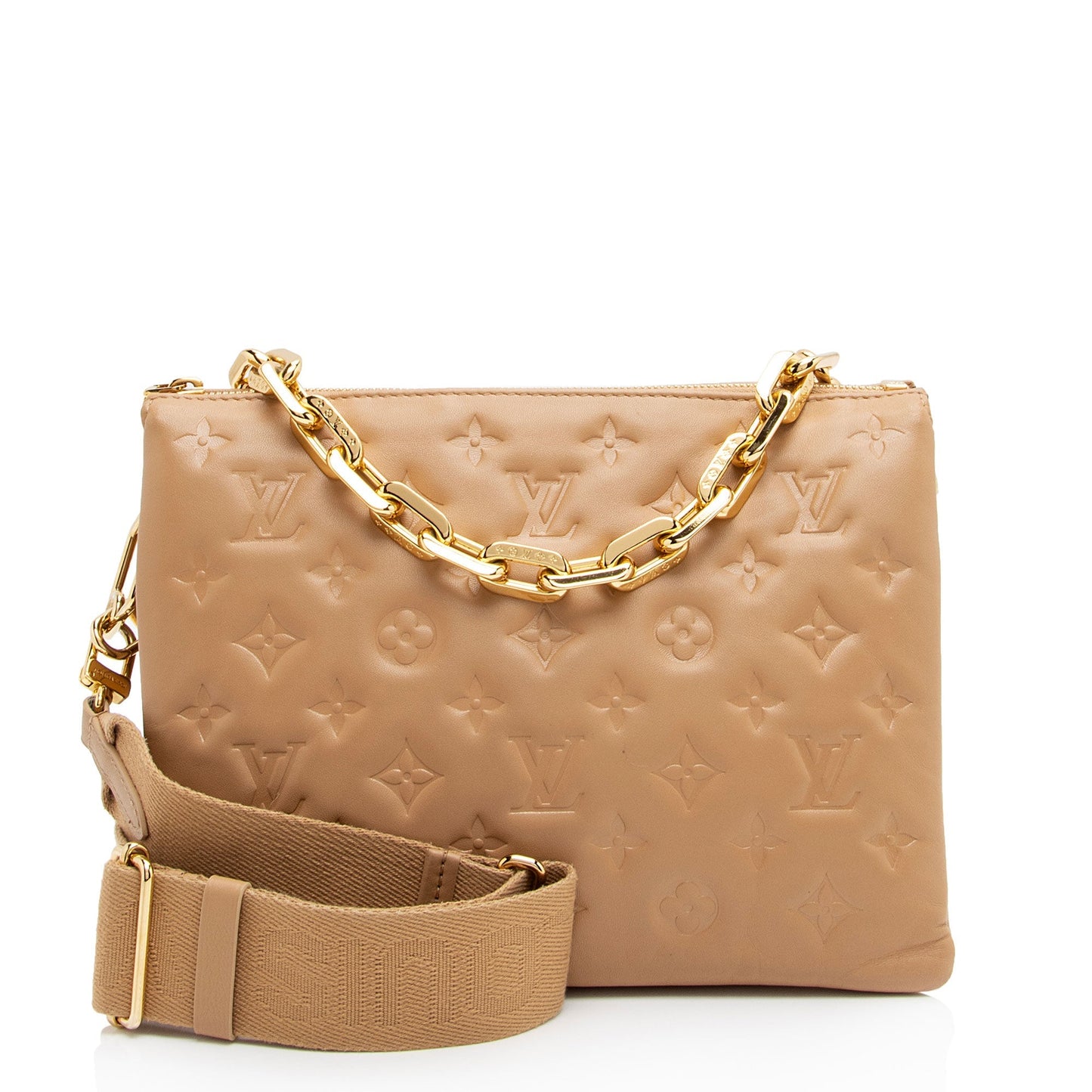 Louis Vuitton Monogram Embossed Lambskin Coussin PM Shoulder Bag (SHF-u4QQP3)