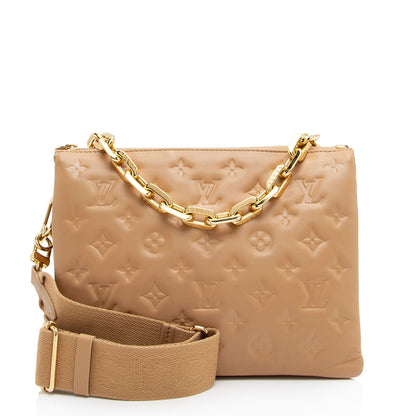 Louis Vuitton Monogram Embossed Lambskin Coussin PM Shoulder Bag (SHF-u4QQP3)