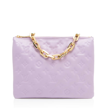 Louis Vuitton Monogram Embossed Lambskin Coussin PM Shoulder Bag