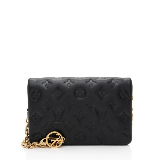 Louis Vuitton Monogram Embossed Lambskin Coussin Pochette (SHF-cmWPKU)