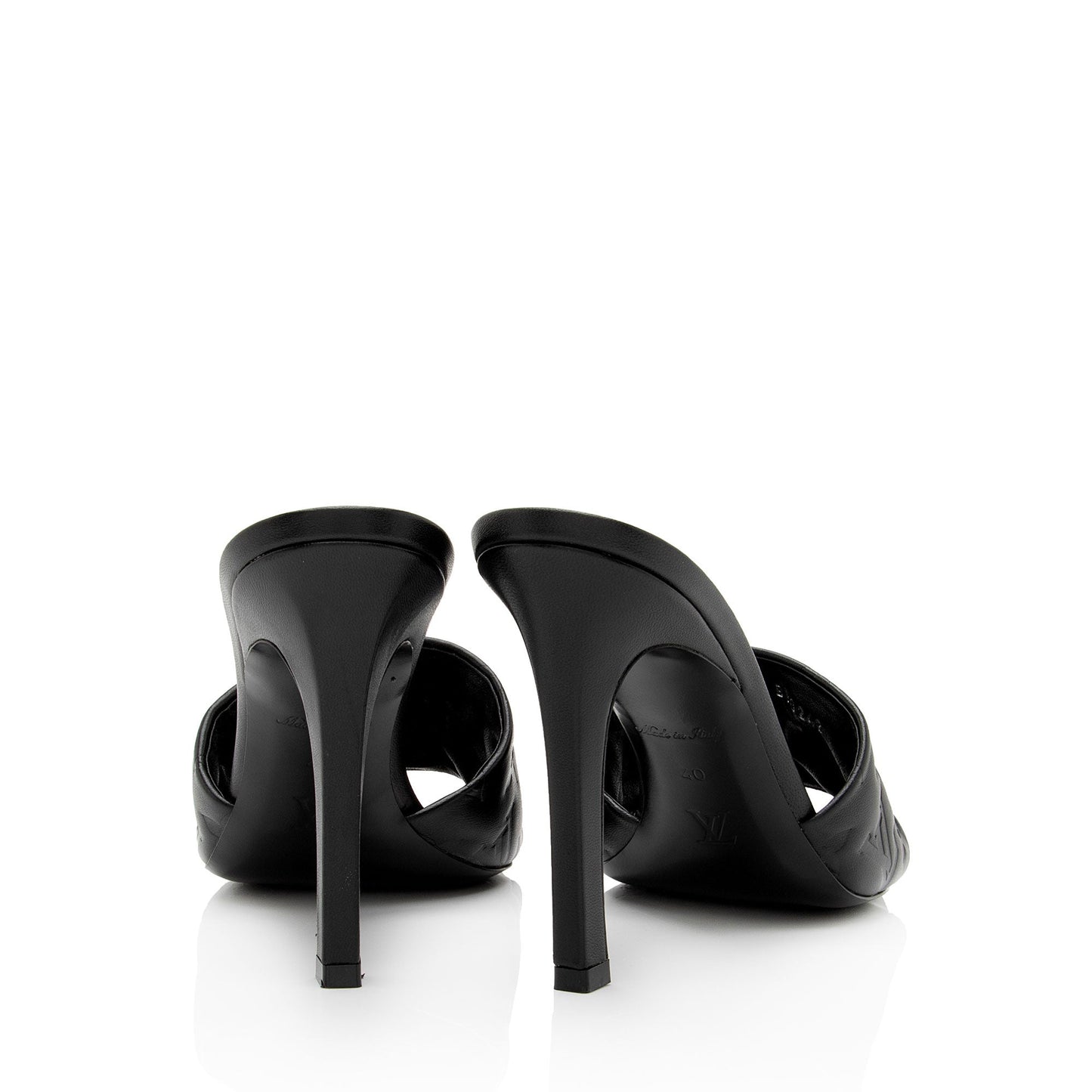 Louis Vuitton Monogram Embossed Lambskin Revival Mules - Size 10 / 40 (SHF-QCnRQZ)