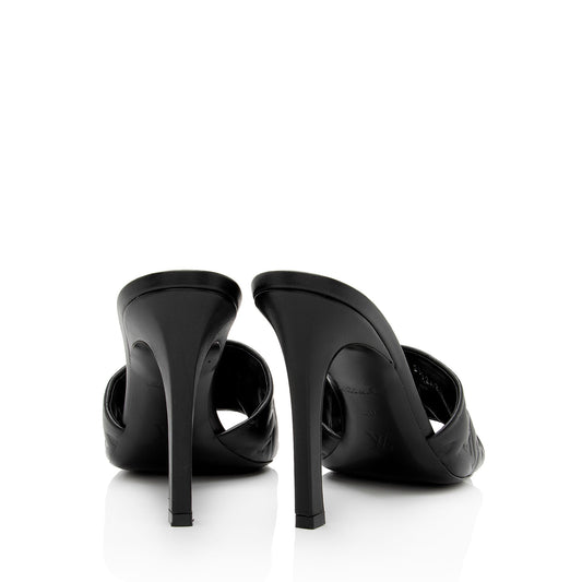Louis Vuitton Monogram Embossed Lambskin Revival Mules - Size 10 / 40 (SHF-QCnRQZ)