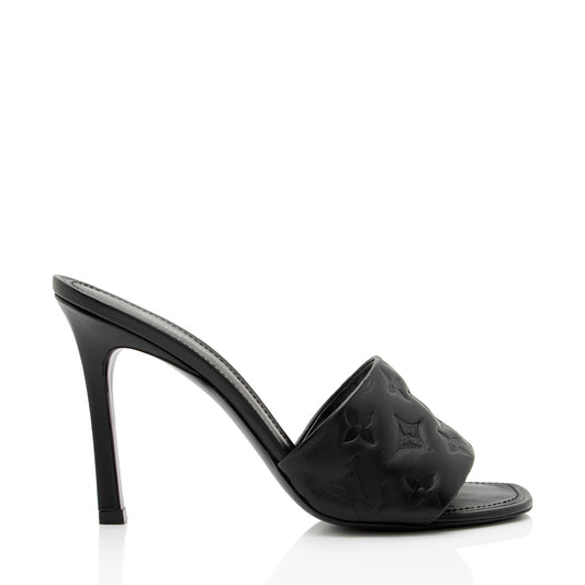 Louis Vuitton Monogram Embossed Lambskin Revival Mules - Size 10 / 40 (SHF-QCnRQZ)