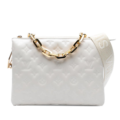 Louis Vuitton Monogram Embossed Puffy Lambskin Coussin PM