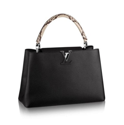 LU VI -  TAURILLON LEATHER & PYTHON SKIN CAPUCINES MM-HS