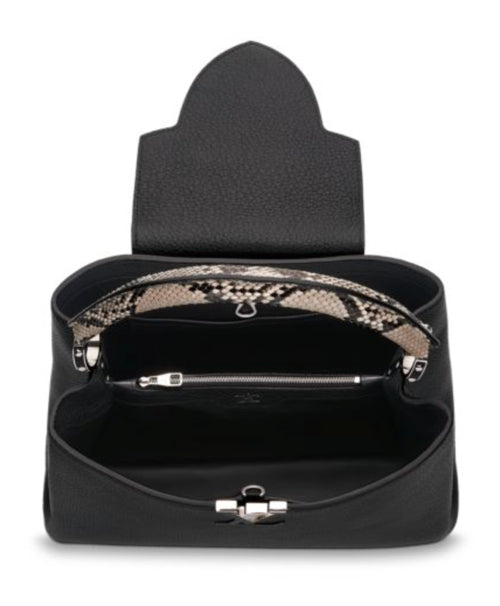LU VI -  TAURILLON LEATHER & PYTHON SKIN CAPUCINES MM-HS