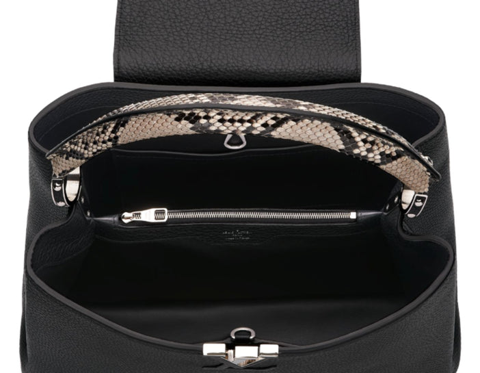 LU VI -  TAURILLON LEATHER & PYTHON SKIN CAPUCINES MM-HS