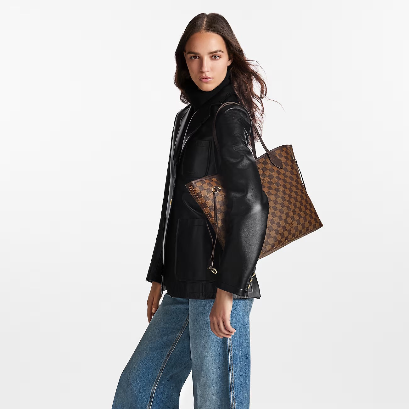 LU VI -  DAMIER EBENE NEVERFULL MM TOTE HANDBAG