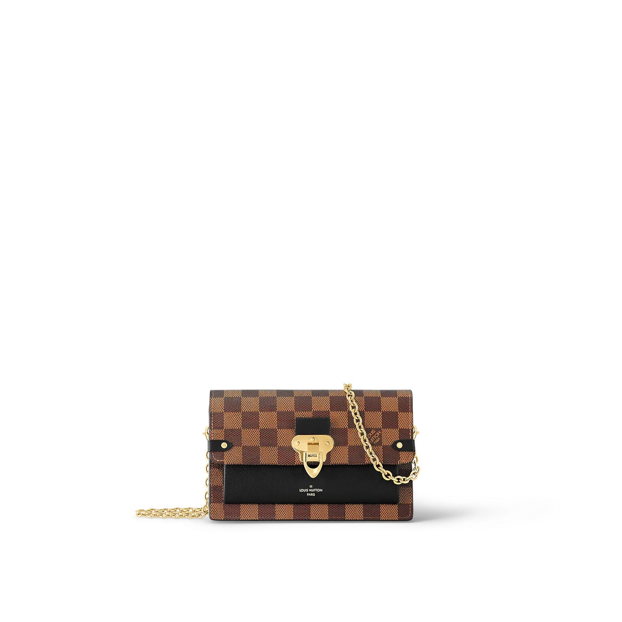 LU VI -  DAMIER EBENE VAVIN CHAIN WALLET ON CHAIN