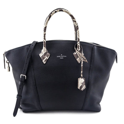 Louis Vuitton Black Veau Cachemire Python Soft Lockit MM