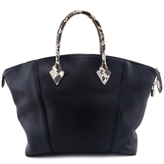 Louis Vuitton Black Veau Cachemire Python Soft Lockit MM