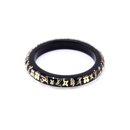 Louis Vuitton Black & Gold Resin Inclusion PM Bangle