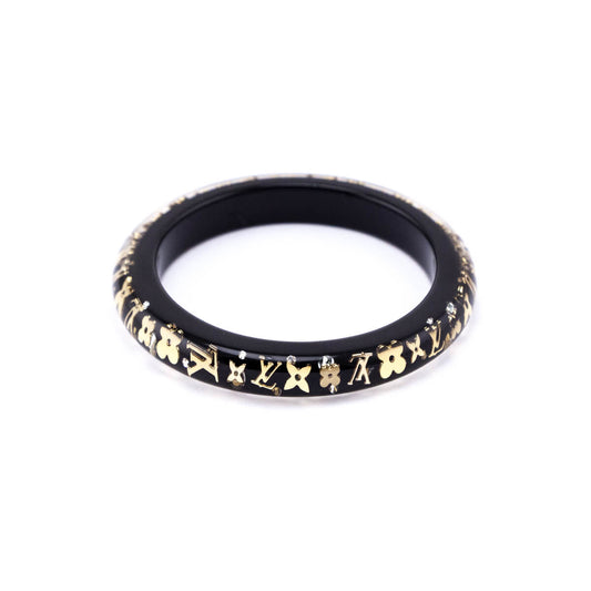 Louis Vuitton Black & Gold Resin Inclusion PM Bangle