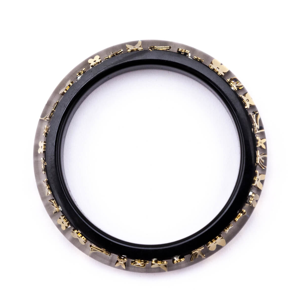Louis Vuitton Black & Gold Resin Inclusion PM Bangle