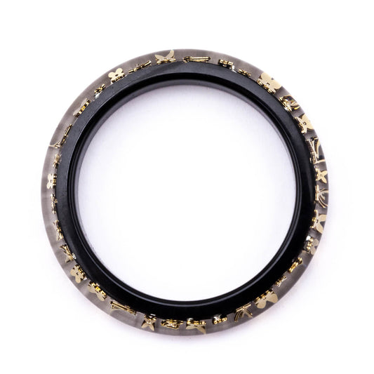 Louis Vuitton Black & Gold Resin Inclusion PM Bangle
