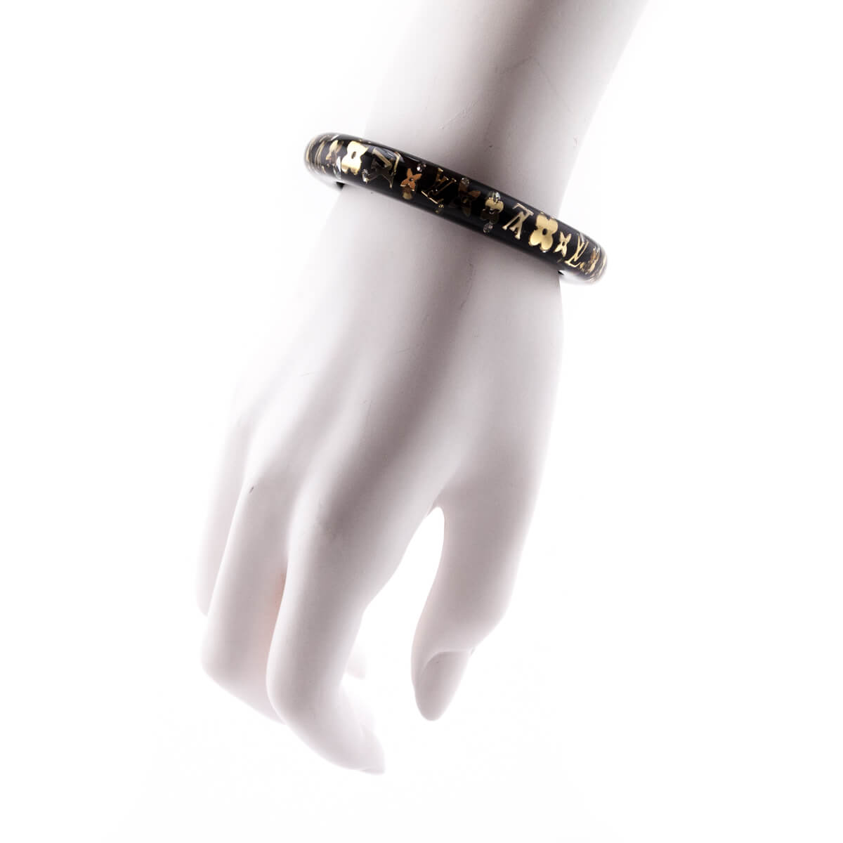 Louis Vuitton Black & Gold Resin Inclusion PM Bangle