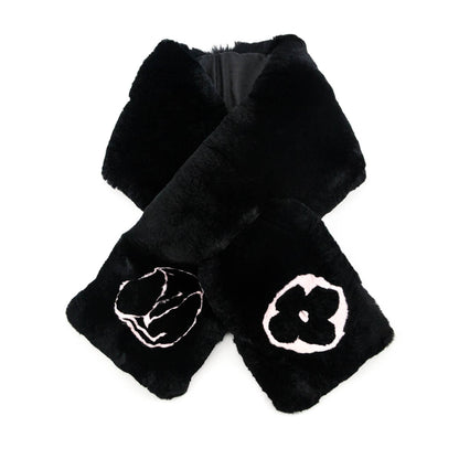 Louis Vuitton Black & Pink Rabbit Logo Scarf
