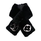 Louis Vuitton Black & Pink Rabbit Logo Scarf