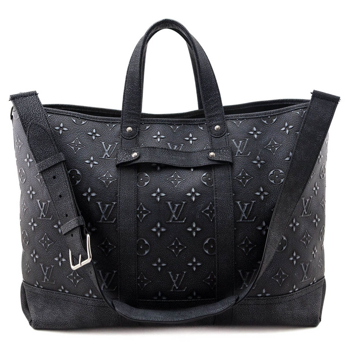 Louis Vuitton Charcoal Cowhide Faded Monogram Journey Tote