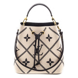 Louis Vuitton Cream & Black Empreinte Monogram Giant Broderies NeoNoe MM