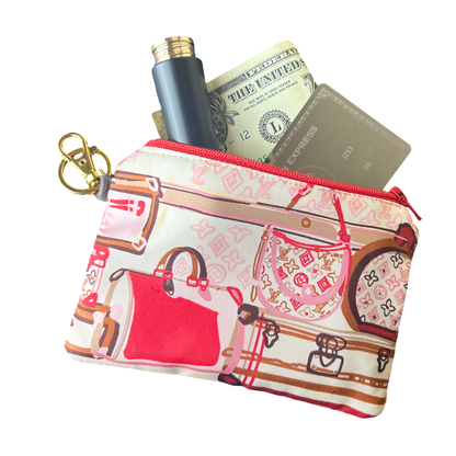 LV Malle Monogram   Silk Scarf Coffee Run Keychain Bag