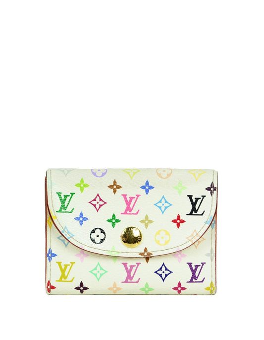 Louis Vuitton White Multicolor Monogram Card Holder