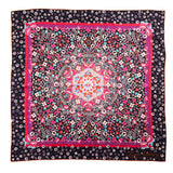 Louis Vuitton Pink, Black & Orange Lily Silk Scarf